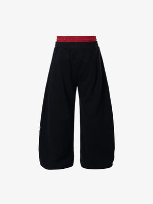 Lion Graphic Sweatpants – Black, back flat | XoKool