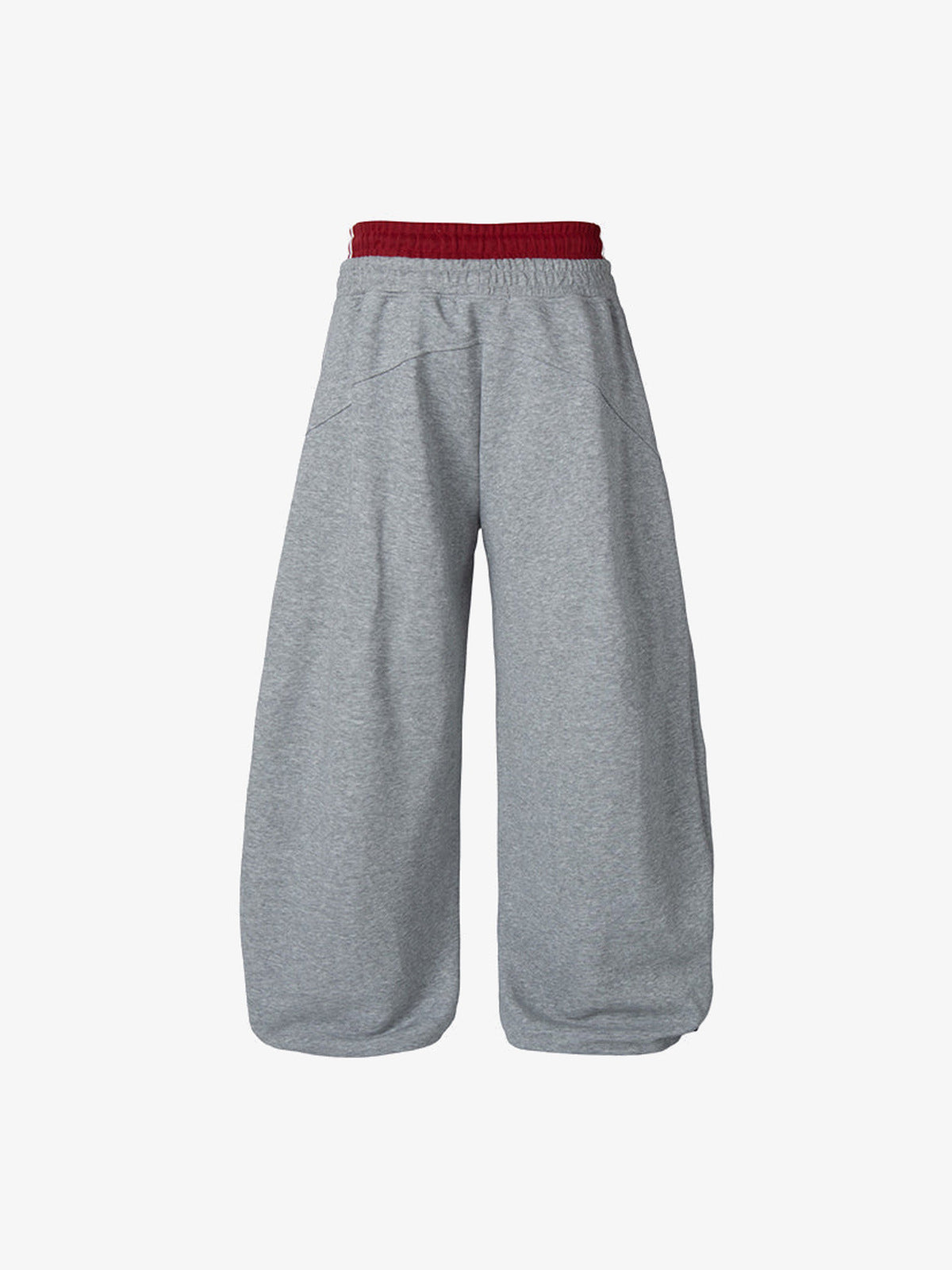 Double Waistband Sweatpants with Lion Graphic – Grey, back flat | XoKool