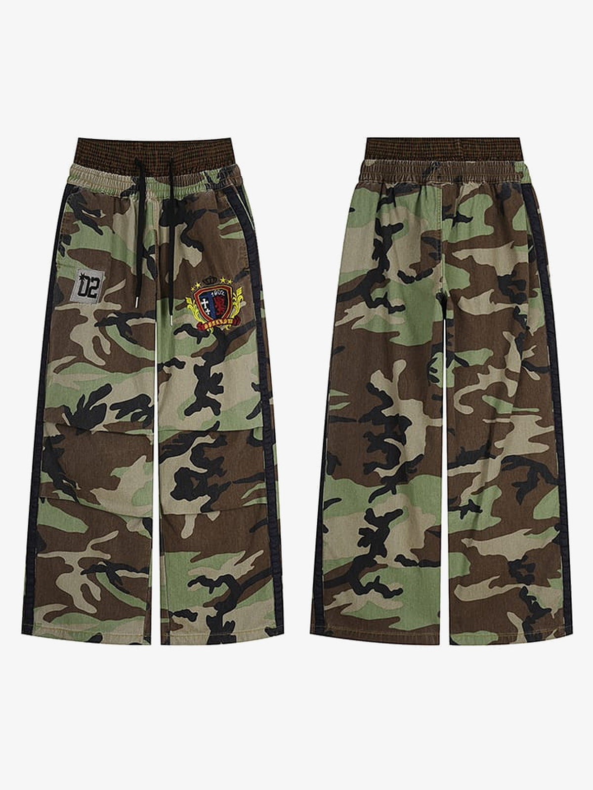 Pantalones deportivos de camuflaje – Vistas planas frontal y trasera | XoKool