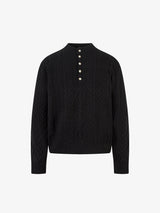 Vintage Diamond Knit Half Placket Sweater