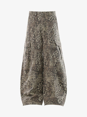 Vintage Leopard Print Cargo Barrel Pants - thumbnail 1