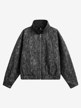 Dark Deconstructed Split Stand Collar Jacket