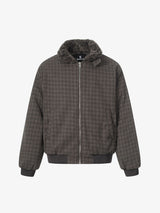 Retro Plaid Fur Collar Warm Padded Jacket