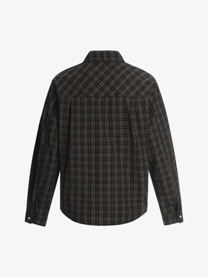 Street Print Lettering Plaid Long-Sleeve Shirt - thumbnail 4