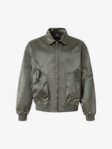 Retro Utility Nylon Patchwork Bomber Jacket