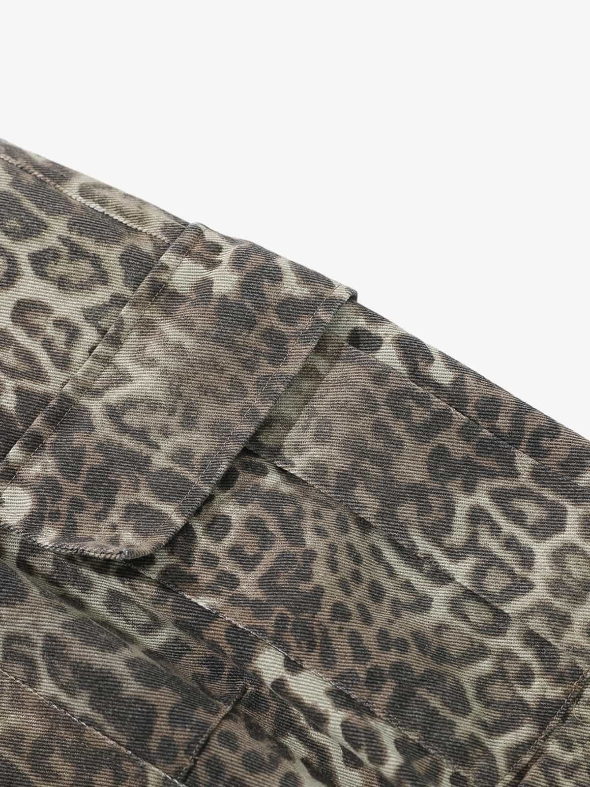 Vintage Leopard Print Cargo Barrel Pants - image 8