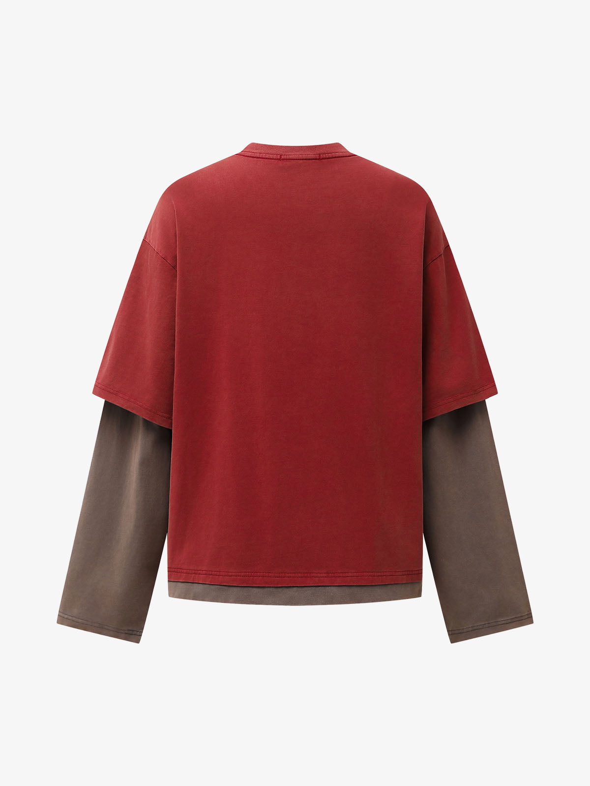 Street Color Matching Faux Two-Piece Printed T-Shirt - image 3