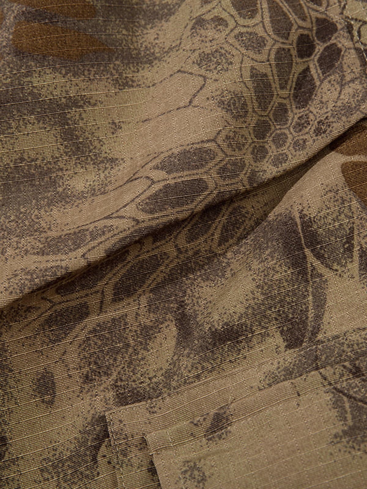 Adjustable Drawstring Python Camouflage Barrel Cargo Pants - image 10