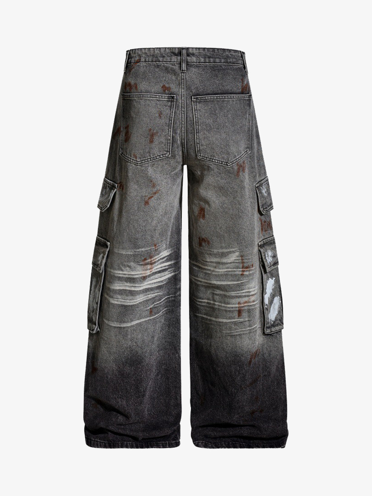 Wasteland Heavy Washed Distressed Tie-Dye Work Jeans