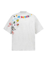 Floral Embroidered Crew Neck T-Shirt