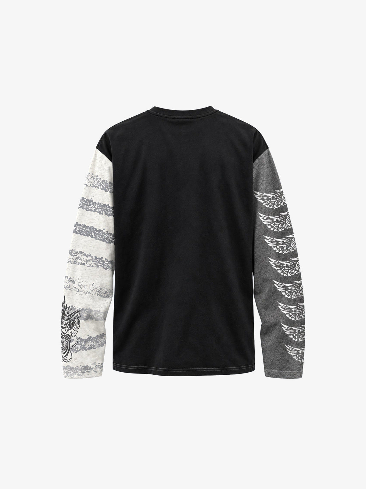 Eagle T-Shirt mit asymmetrischen Longsleeve-Ärmeln – Rückansicht | XoKool