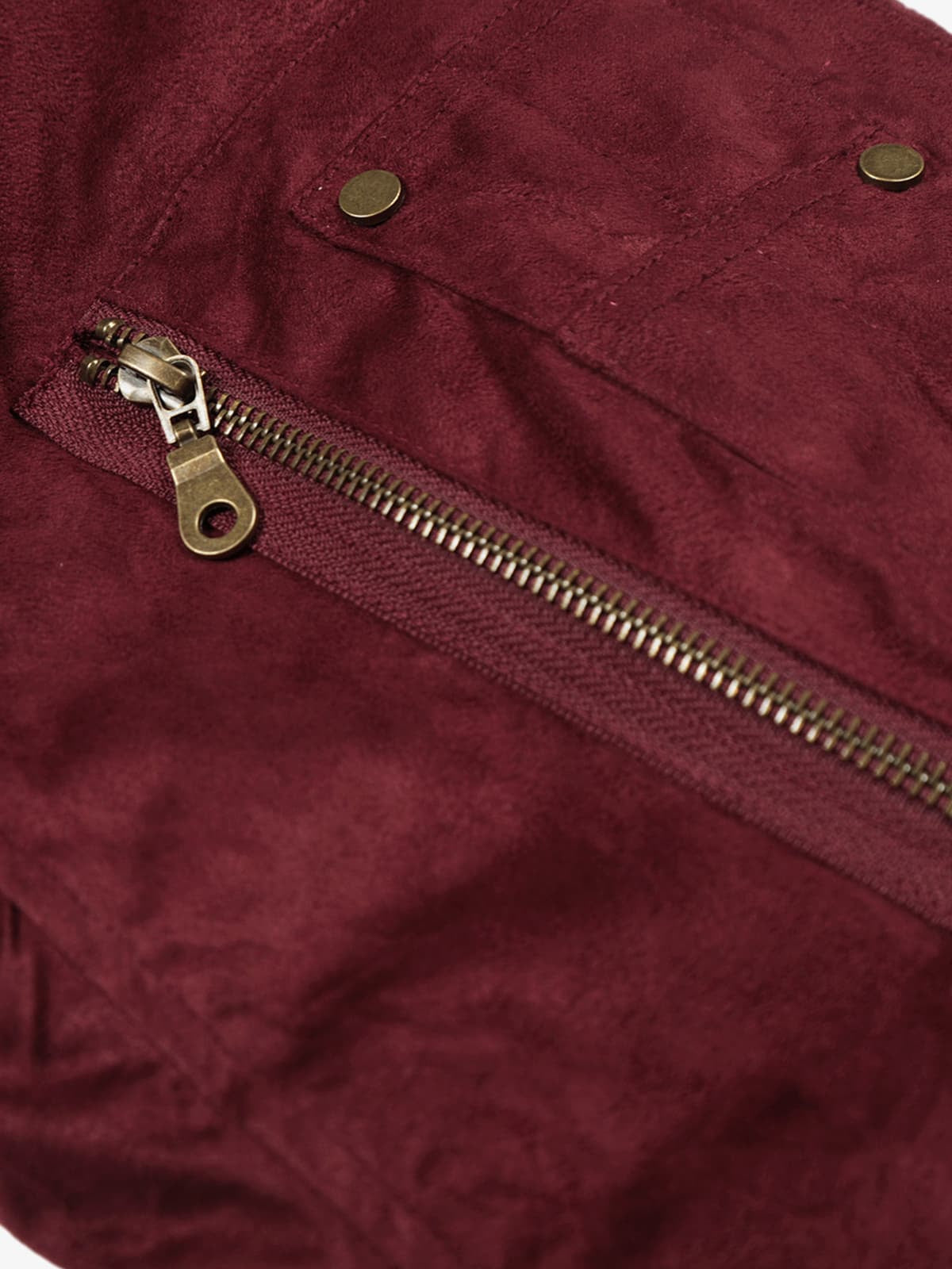 Suede bomber jacket – detail view | XoKool