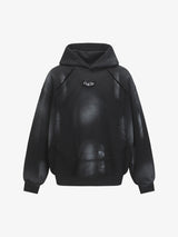 Hip-Hop Wasteland Ink-Dyed Raw Edge Hoodie