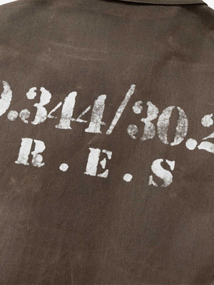 Cropped Brown Canvas Work Jacket – back print close-up | XoKool