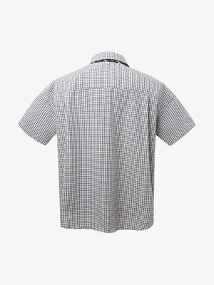 Tie Contrast Stitching Casual Plaid Shirt - thumbnail 7
