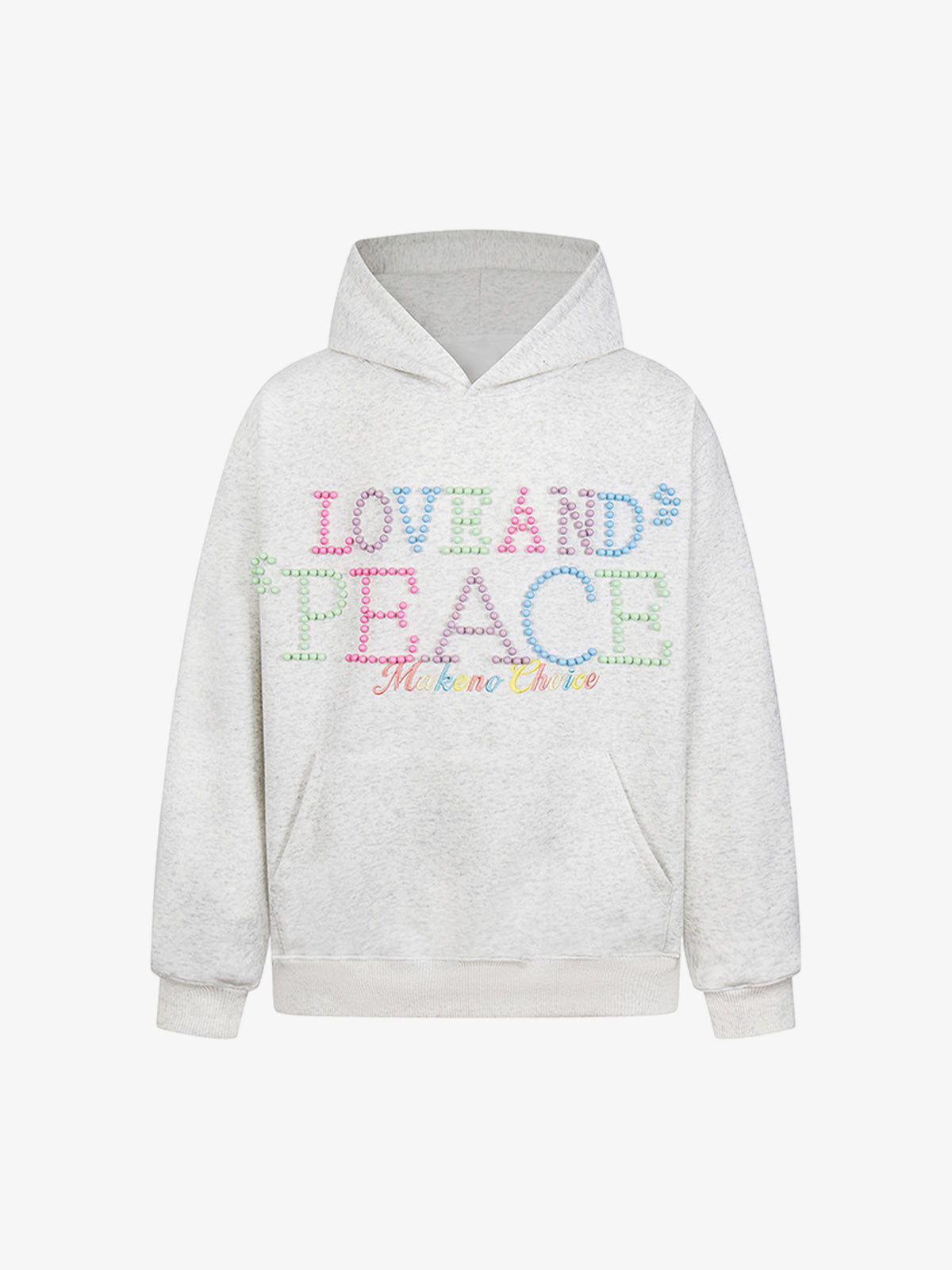 Colorful Beaded Letter Pattern Hoodie
