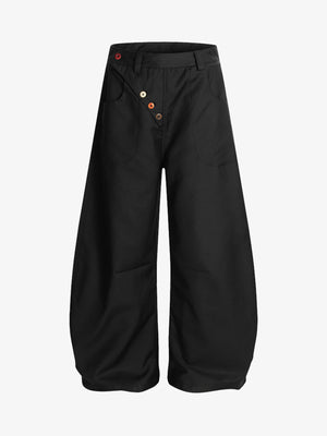 Adjustable Side Buttons Barrel Pants - thumbnail 2