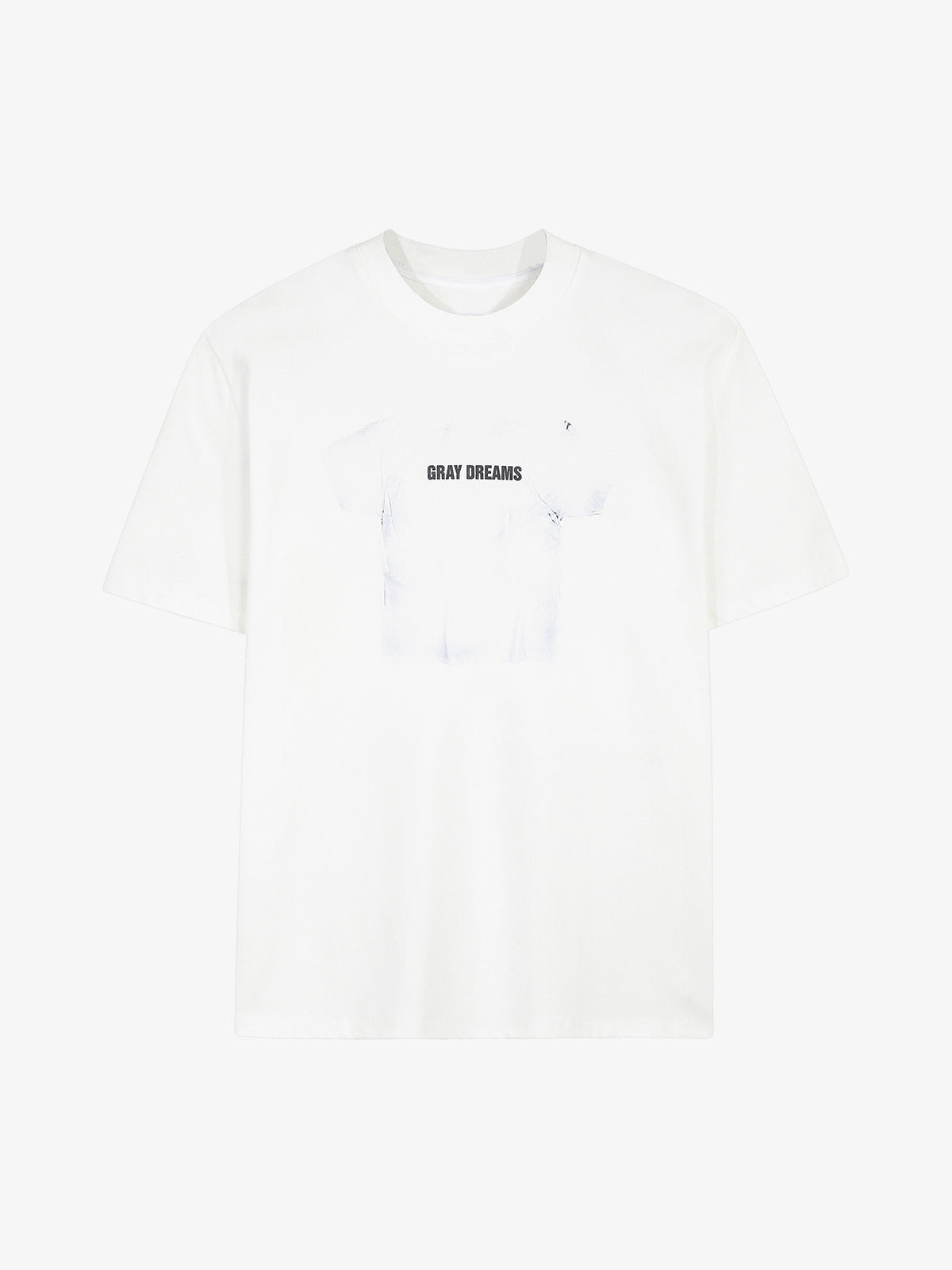 Photo Print Graphic Tee with Crumpled Shirt Image – White, front view | XoKool