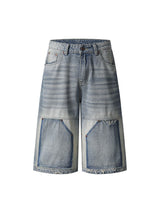 Vintage Patchwork Raw Edge Cropped Jort