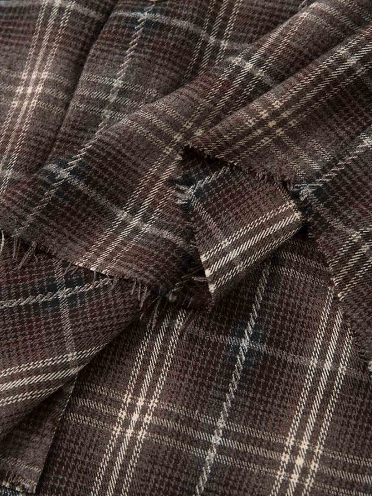 Cotton Street Distressed Plaid Faux Two-Piece Shirt - image 7