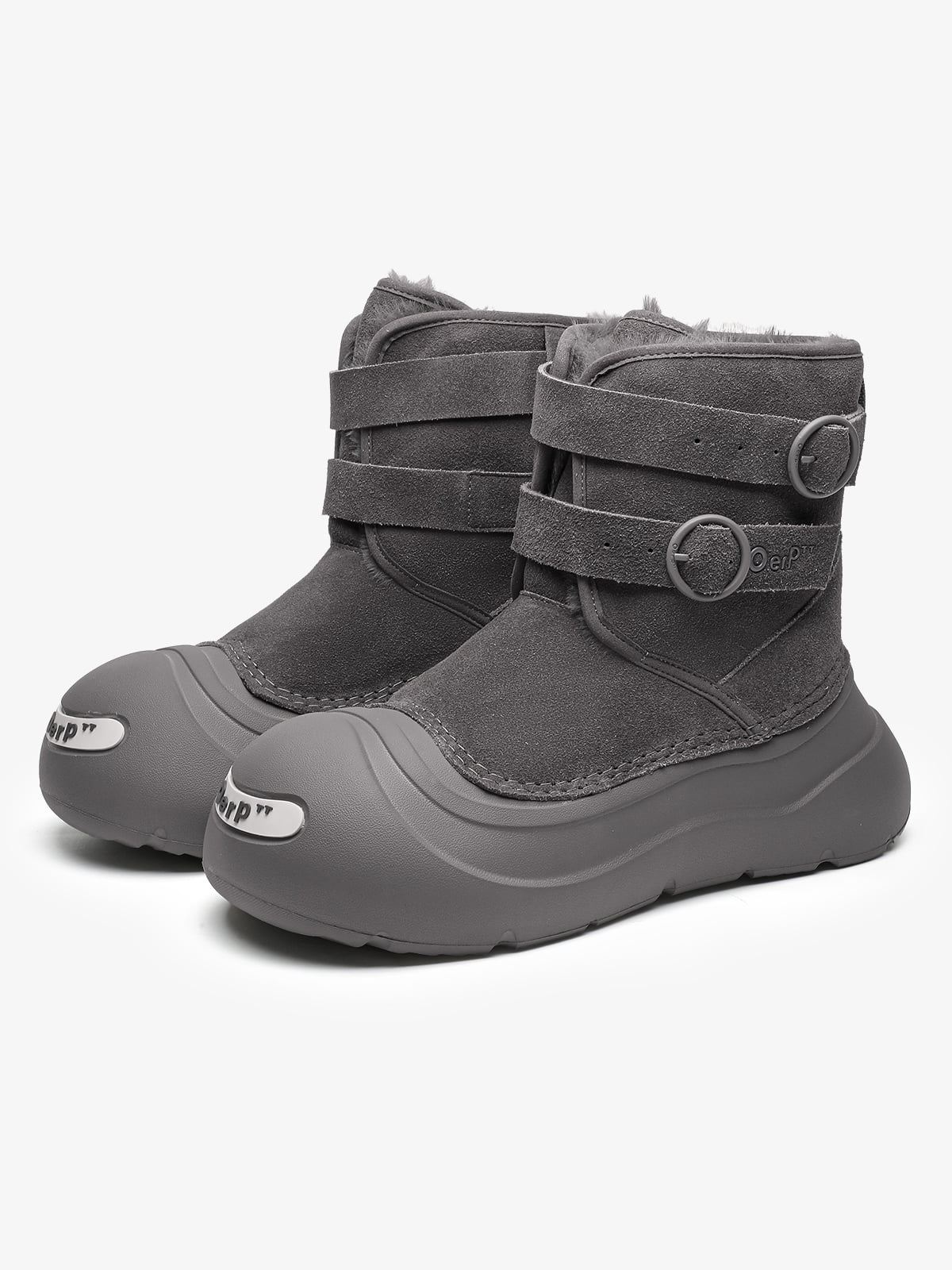 Waterproof Suede Strap Fleece-Lined Mid-Calf Boots