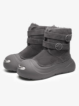 Waterproof Suede Strap Fleece-Lined Mid-Calf Boots