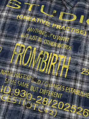 Yellow Plaid Letter Print Shirt - thumbnail 3