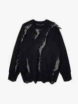 Vintage Street Distressed Ripped Knit Sweater