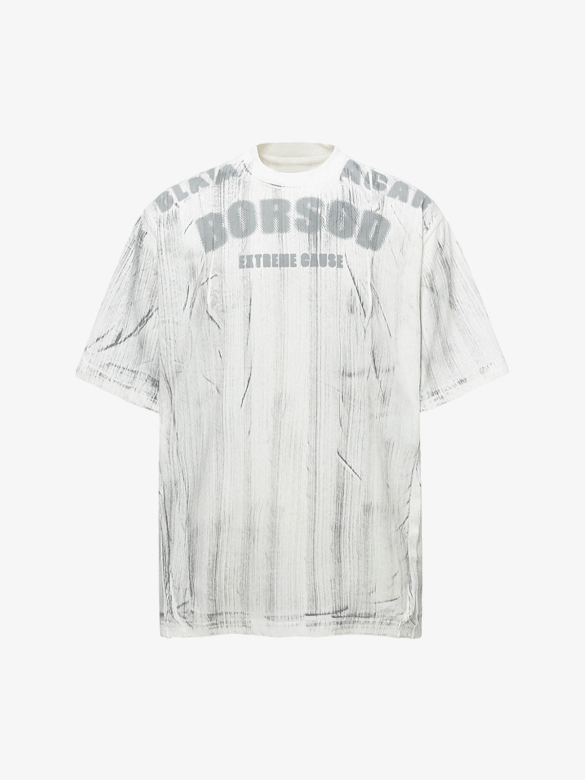 Painted Distressed Print Short-Sleeved T-Shirt