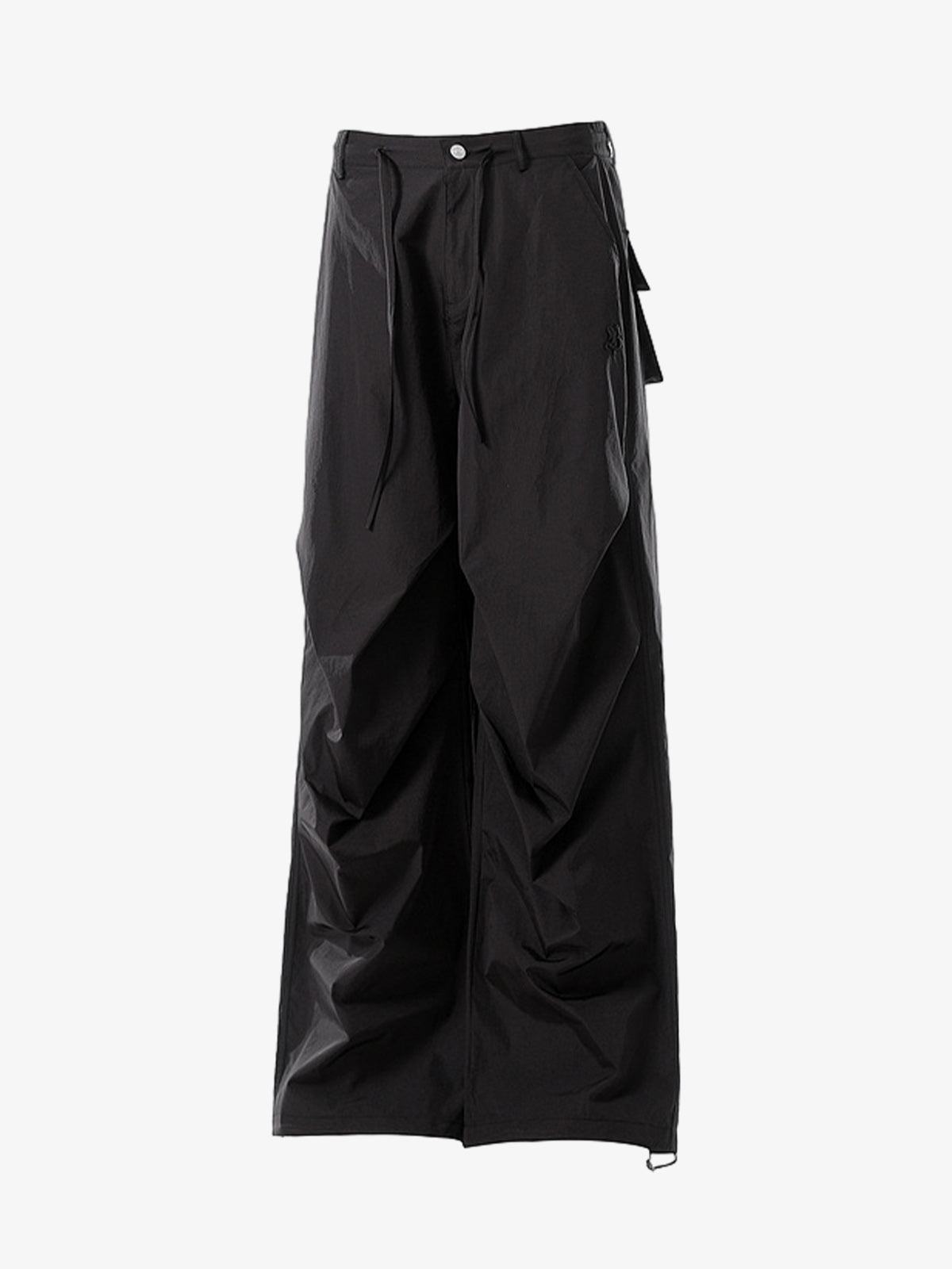 Vintage Drawstring Draped Embroidered Wide Leg Pants - image 14