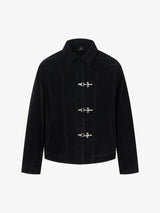 Retro Unique Metal Button Suede Lapel Bomber Jacket