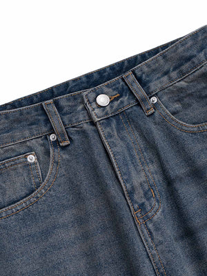 Ink stain baggy jeans – waistband close-up | XoKool