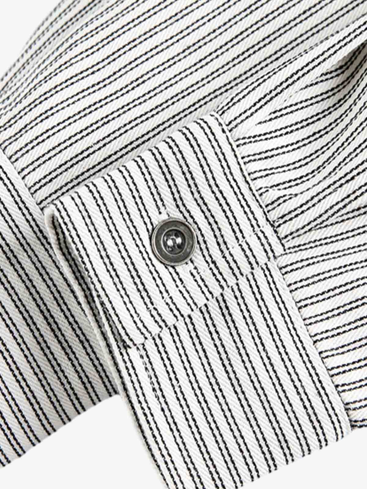 Street Dark Print Striped Long Sleeve Shirt - image 5