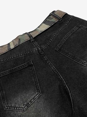 Camo belt barrel jeans – back waistband close-up | XoKool