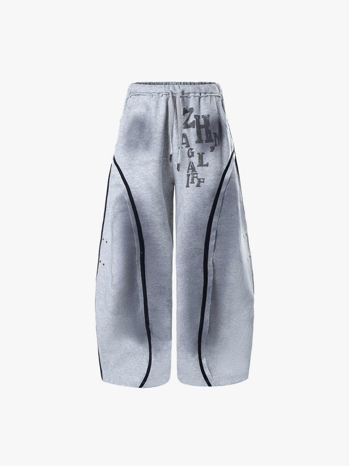 Piping sweatpants – Grey, front view | XoKool