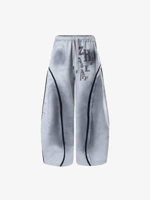 Piping sweatpants – Grey, front view | XoKool
