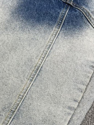 Faded Barrel Jeans – Faded Blau, Nahaufnahme der Teilungsnaht | XoKool