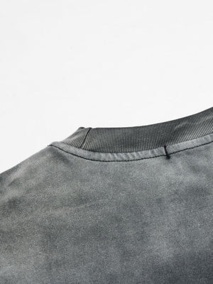 Camo sleeve layered tee – neckline wash close-up | XoKool