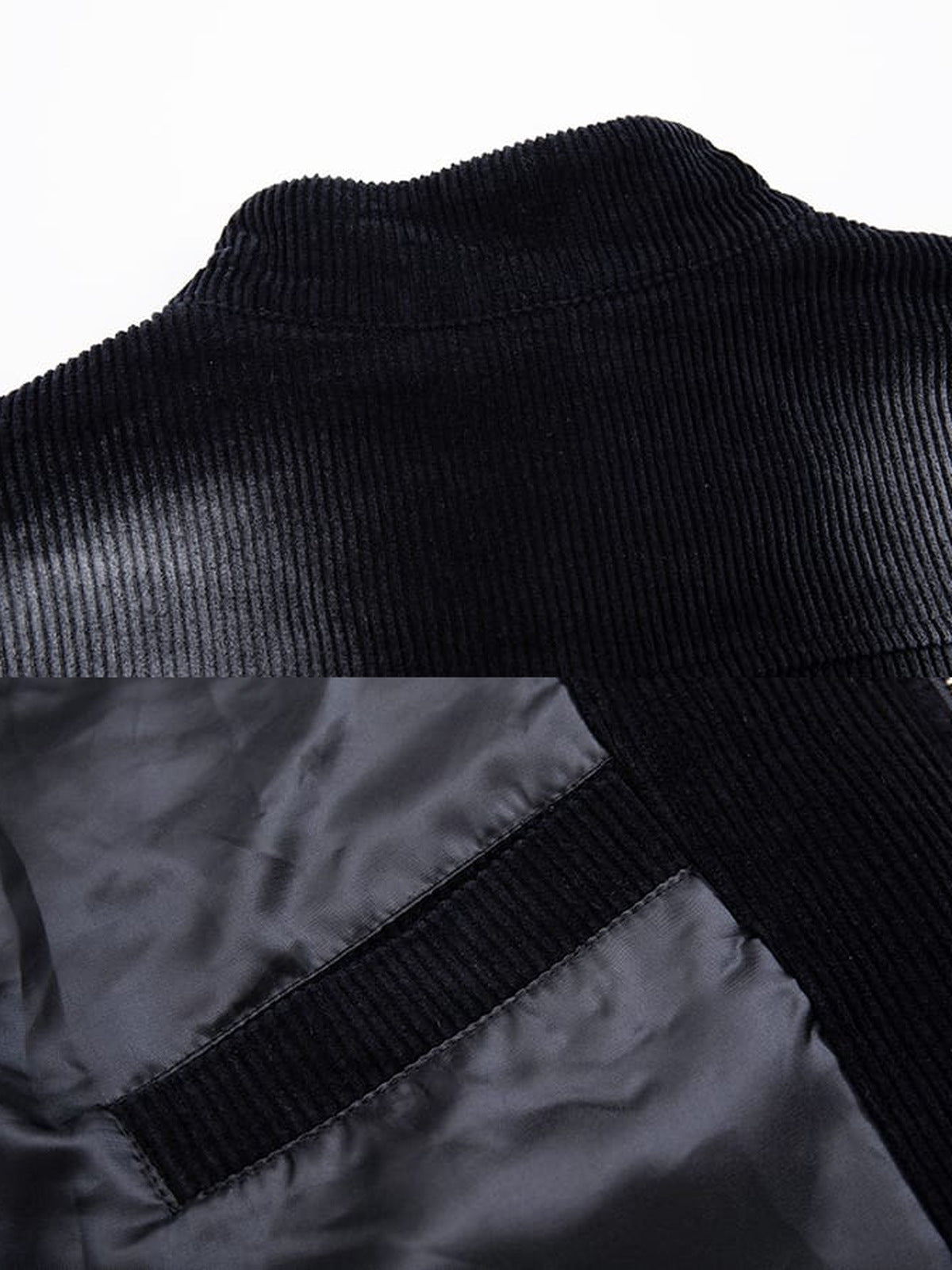 Faded corduroy jacket – collar and lining close-up | XoKool