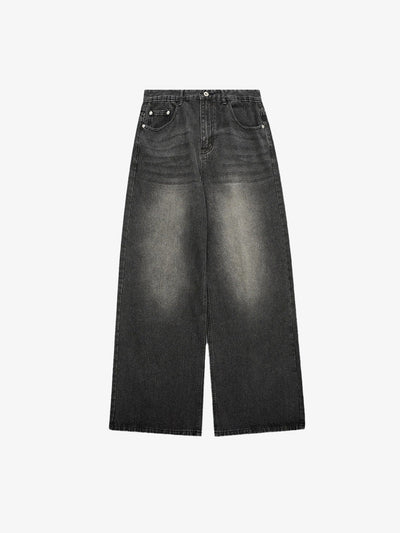 Faded Black Straight Leg Baggy Jeans