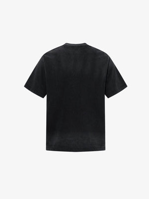 Distressed graphic tee – Black, back view | XoKool