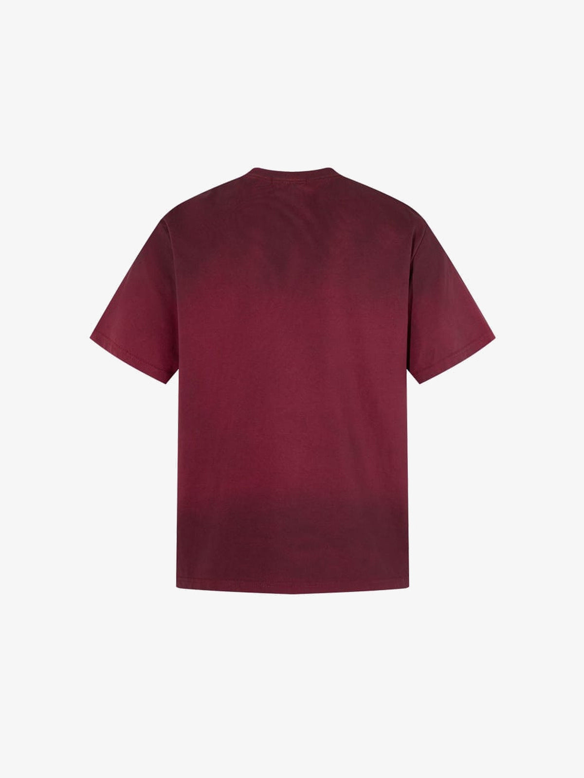 Distressed graphic tee – Burgundy, back view | XoKool