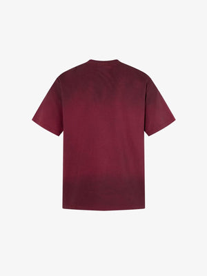 Distressed graphic tee – Burgundy, back view | XoKool
