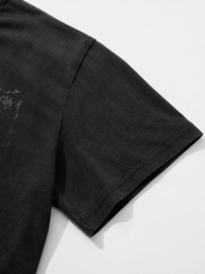 Distressed graphic tee – sleeve close-up | XoKool