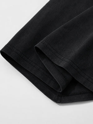 Distressed graphic tee – sleeve hem close-up | XoKool