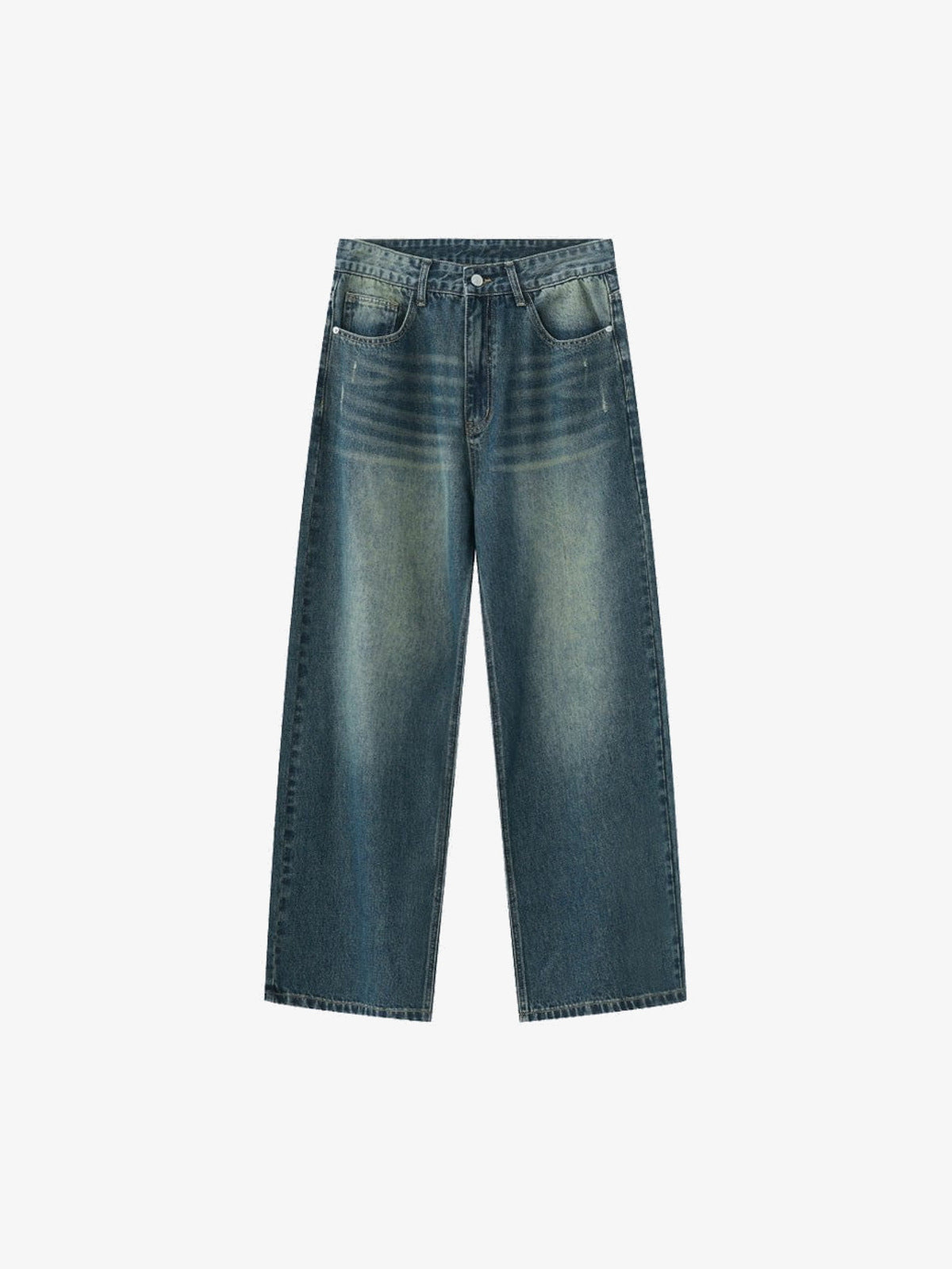 Faded Wide Leg Jeans in Vintage-Blau – Vintage-Blau, Vorderseite flach | XoKool