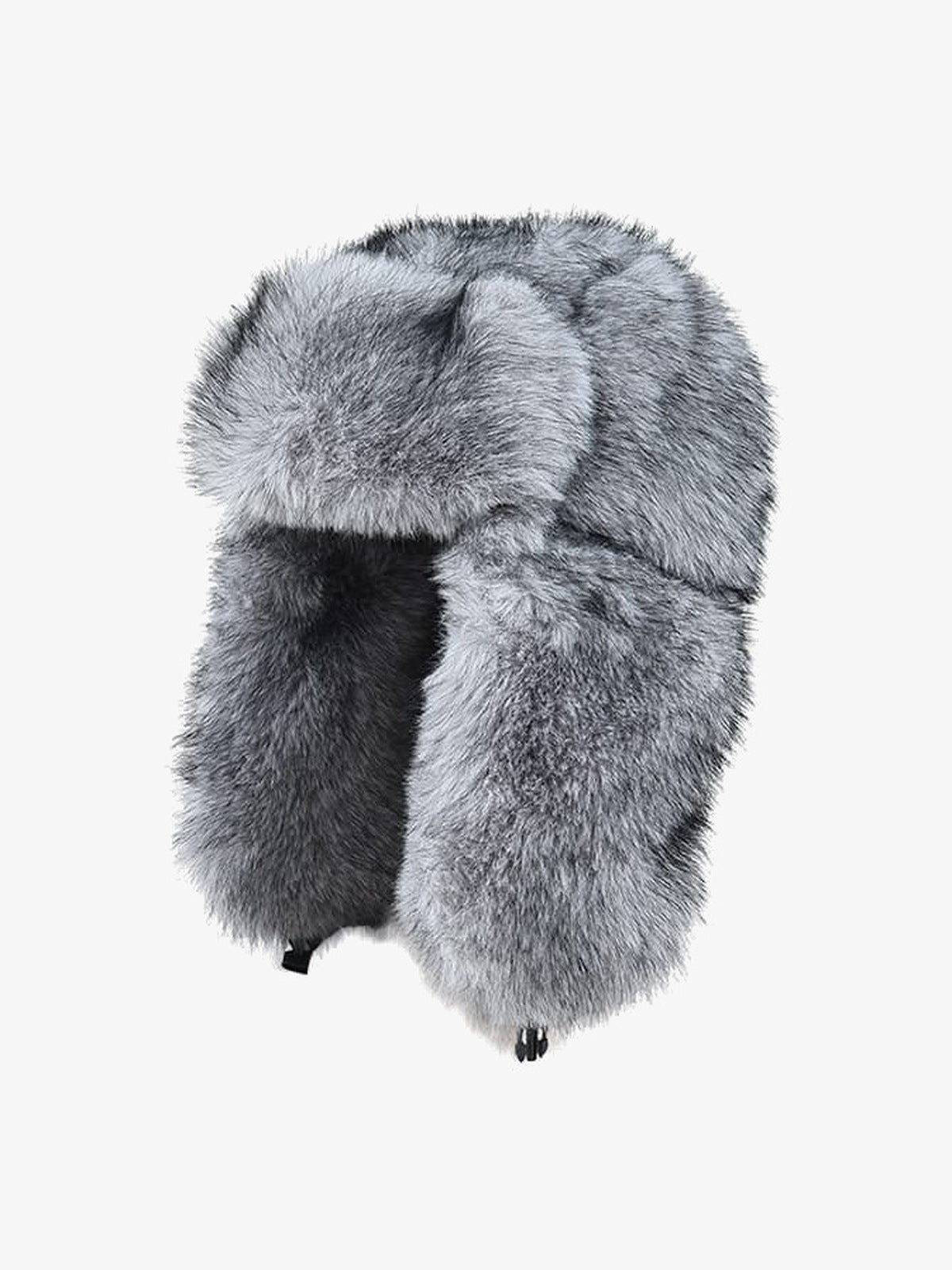 Faux Fur Ushanka Hat with Ear Flaps – Grey, front | XoKool