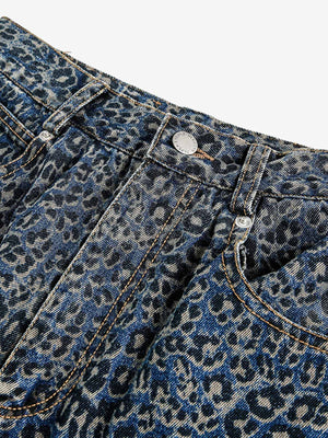 Denim Street Leopard Print Barrel Jeans - thumbnail 5