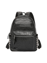 Rivet Crocodile-Print Backpack