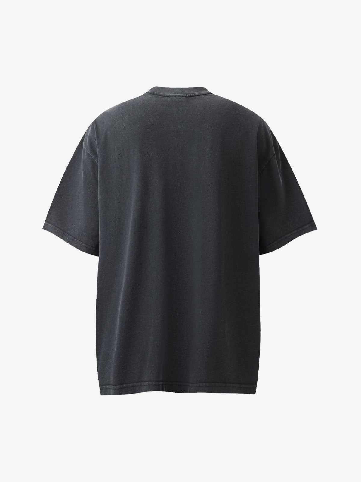 Fireball Graphic Oversized Tee in Washed Black – back view | XoKool